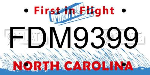 FDM9399 North Carolina License Plate