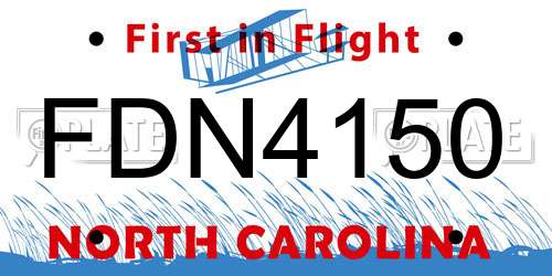 FDN4150 North Carolina License Plate