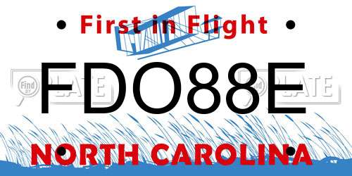 FDO88E North Carolina License Plate
