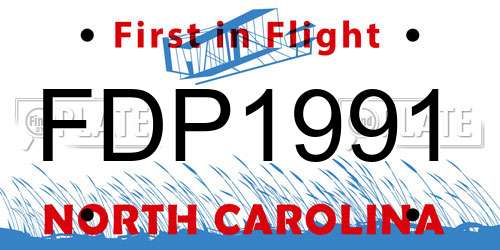 FDP1991 North Carolina License Plate