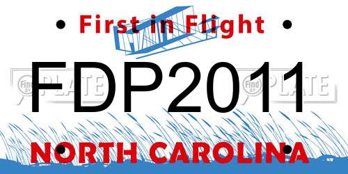 FDP2011 North Carolina License Plate