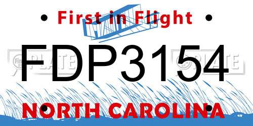 FDP3154 North Carolina License Plate