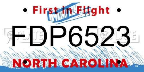FDP6523 North Carolina License Plate