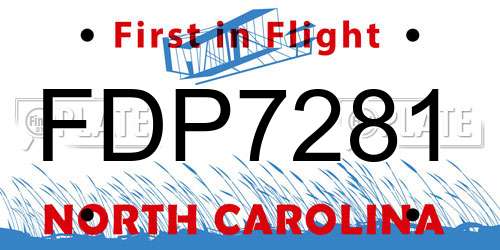 FDP7281 North Carolina License Plate