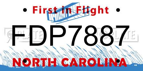 FDP7887 North Carolina License Plate