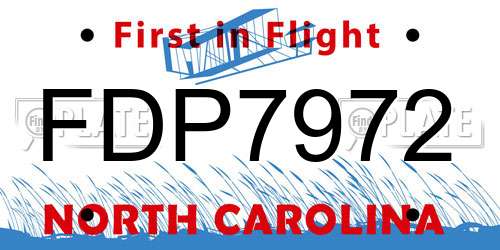 FDP7972 North Carolina License Plate