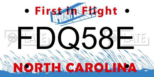 FDQ58E North Carolina License Plate