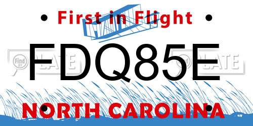 FDQ85E North Carolina License Plate