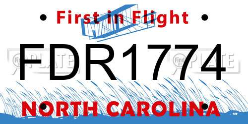 FDR1774 North Carolina License Plate