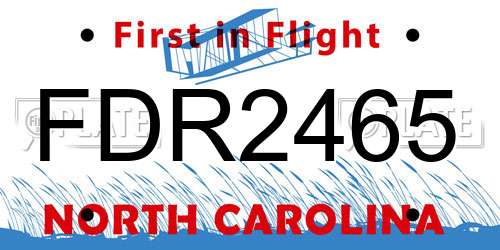 FDR2465 North Carolina License Plate