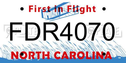 FDR4070 North Carolina License Plate