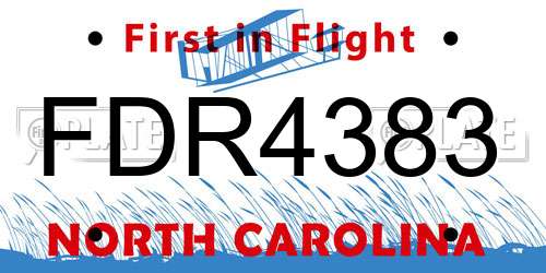 FDR4383 North Carolina License Plate