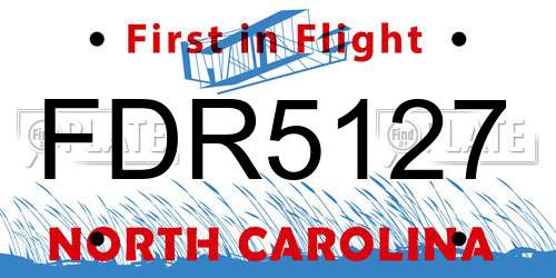 FDR5127 North Carolina License Plate