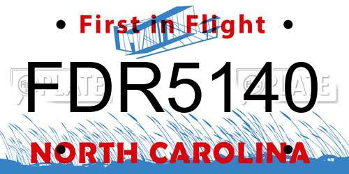 FDR5140 North Carolina License Plate