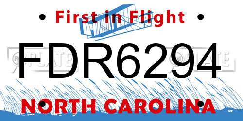 FDR6294 North Carolina License Plate