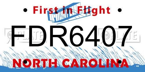 FDR6407 North Carolina License Plate