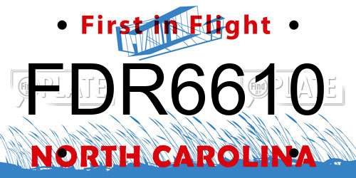 FDR6610 North Carolina License Plate
