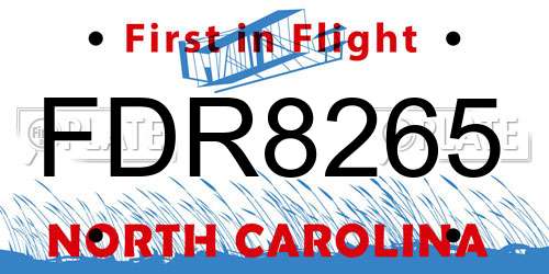 FDR8265 North Carolina License Plate