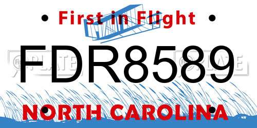 FDR8589 North Carolina License Plate