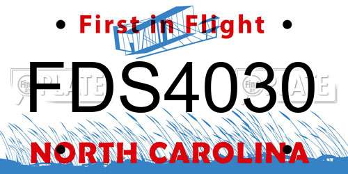 FDS4030 North Carolina License Plate