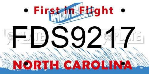 FDS9217 North Carolina License Plate