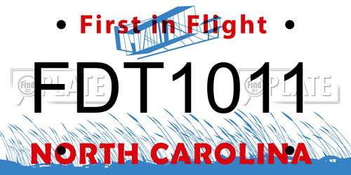 FDT1011 North Carolina License Plate