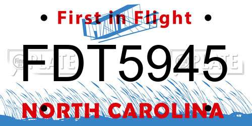 FDT5945 North Carolina License Plate