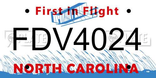 FDV4024 North Carolina License Plate