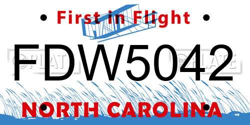 FDW5042 North Carolina License Plate