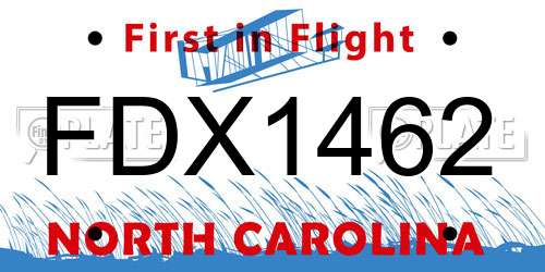 FDX1462 North Carolina License Plate
