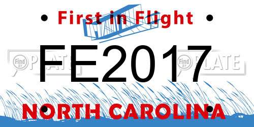 FE2017 North Carolina License Plate