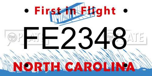 FE2348 North Carolina License Plate