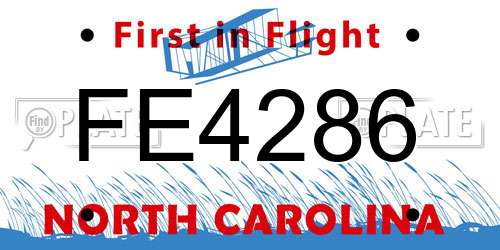 FE4286 North Carolina License Plate