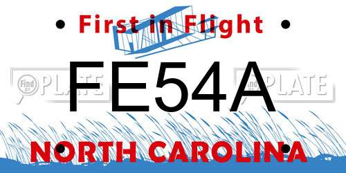 FE54A North Carolina License Plate