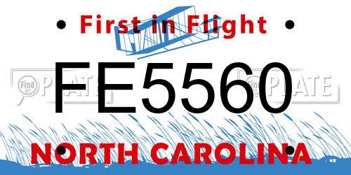 FE5560 North Carolina License Plate