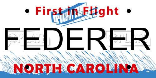 FEDERER North Carolina License Plate