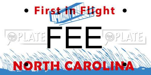 FEE North Carolina License Plate