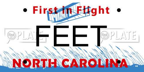 FEET North Carolina License Plate