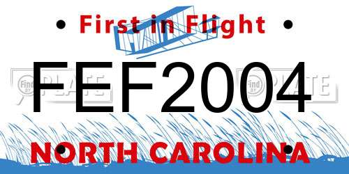 FEF2004 North Carolina License Plate