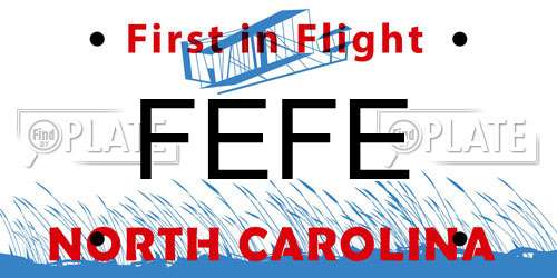 FEFE North Carolina License Plate
