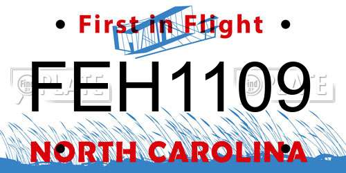 FEH1109 North Carolina License Plate