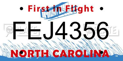 FEJ4356 North Carolina License Plate