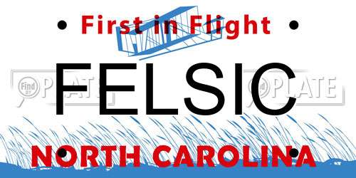 FELSIC North Carolina License Plate