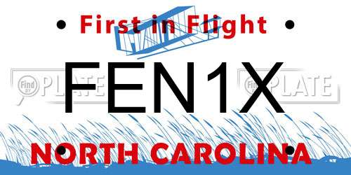 FEN1X North Carolina License Plate