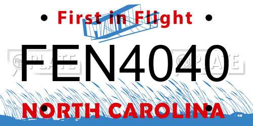 FEN4040 North Carolina License Plate