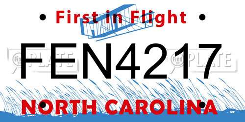 FEN4217 North Carolina License Plate