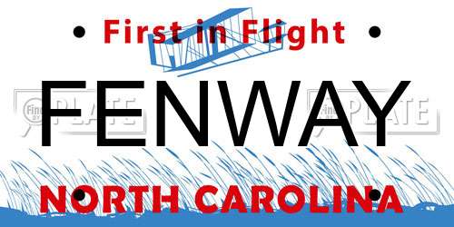 FENWAY North Carolina License Plate