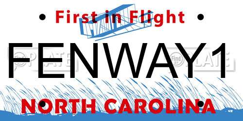 FENWAY1 North Carolina License Plate