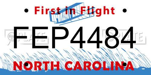 FEP4484 North Carolina License Plate