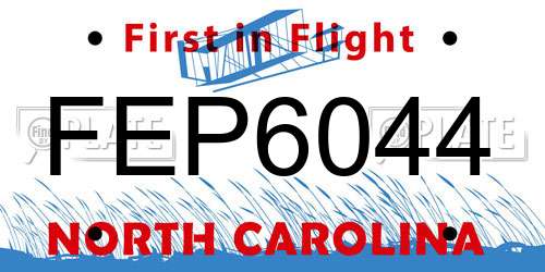 FEP6044 North Carolina License Plate